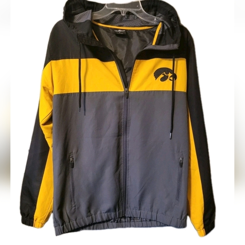 Iowa Hawkeyes Hooded Windbreaker Jacket Small Collegiate Lightweight Coat